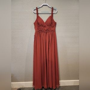 New Azazie bridesmaid dress. Size A12. Style name is Chanel, color Terracotta.